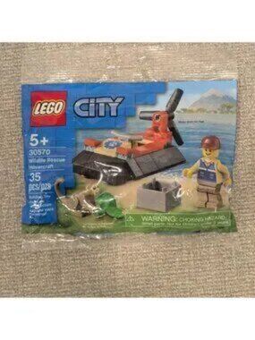 LEGO City 30570 Wildlife Rescue Hovercraft set for kids, 35 pc Sealed New